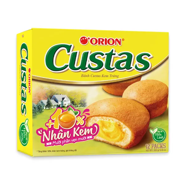 Bánh custas nhân kem trứng Orion hộp 282g