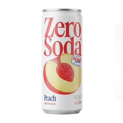 Soda Zero Cloop vị đào lon 250ml