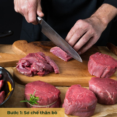 bước 1 cắt thịt