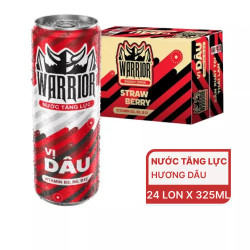 Thùng nước tăng lực hương dâu Warrior 325ml (24 Lon)