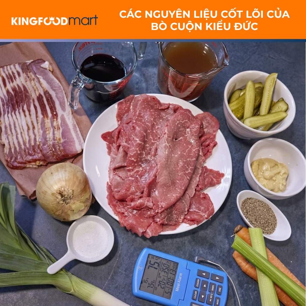 Các nguyên liệu cốt lõi của bò cuộn kiểu Đức.