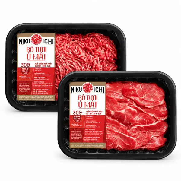 Combo bắp bò thái lát và thịt bò xay Niku-Ichi 200g/khay