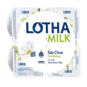 Lốc sữa chua ăn có đường Lothamilk hộp 100g (4 Hộp)