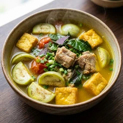Canh cà bát nấu sườn non chua thanh, đậm đà dễ ăn