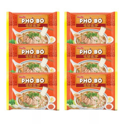 Combo 6 gói phở ăn liền vị bò Gấu Đỏ gói 65g (6 Gói)