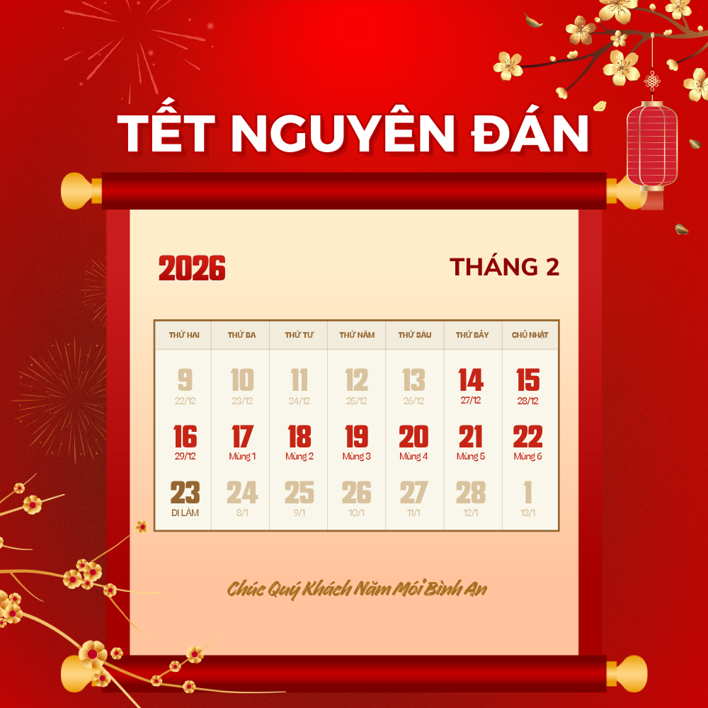 Tết âm lịch 2026 rơi vào giữa tháng 02 dương lịch