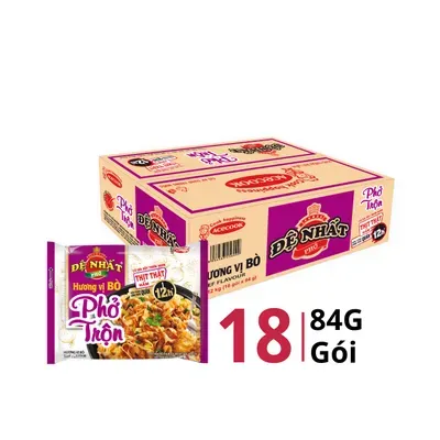 Thùng 18 gói phở bò trộn Đệ Nhất Acecook 84g