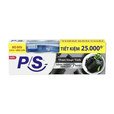 Kem đánh răng than hoạt tính & tre P/S tuýp 230g + bàn chải