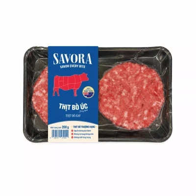 Thịt bò úc xay đông lạnh Savora khay 200g