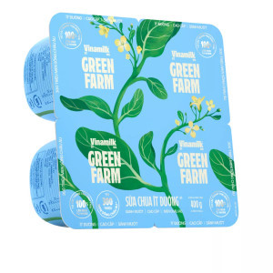 Lốc sữa chua ăn Green Farm ít đường Vinamilk hộp 100g (4 Hộp)