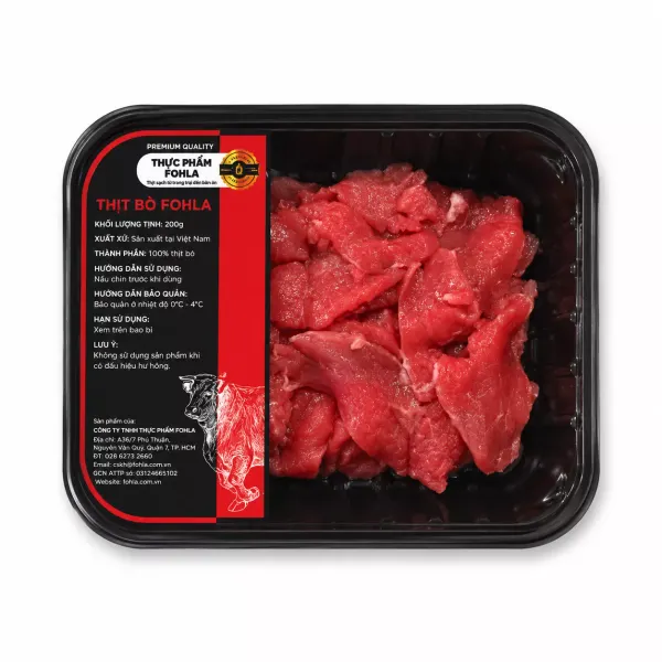 Nạc bò mát cắt xào Fohla khay 200g