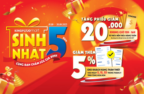 Sinh nhật 5 năm – Hàng trăm khuyến mãi CỰC HOT!