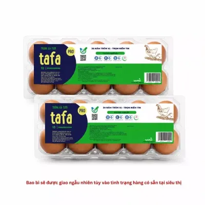 Combo 2 hộp trứng gà sạch Pro 65g ± 2g Tafa 10 quả