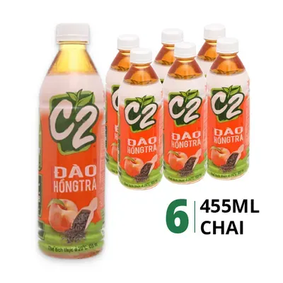Lốc 6 chai trà xanh C2 Freeze hương chanh tuyết bạc hà 455ml