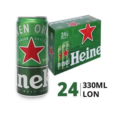 Thùng 24 lon bia Heineken 5% cao 330ml
