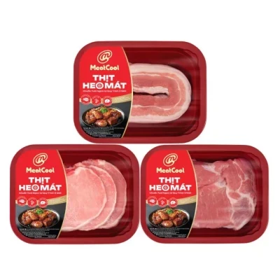 Combo Meatcool: Nạc dăm, ba rọi và cốt lết 360-440g/khay