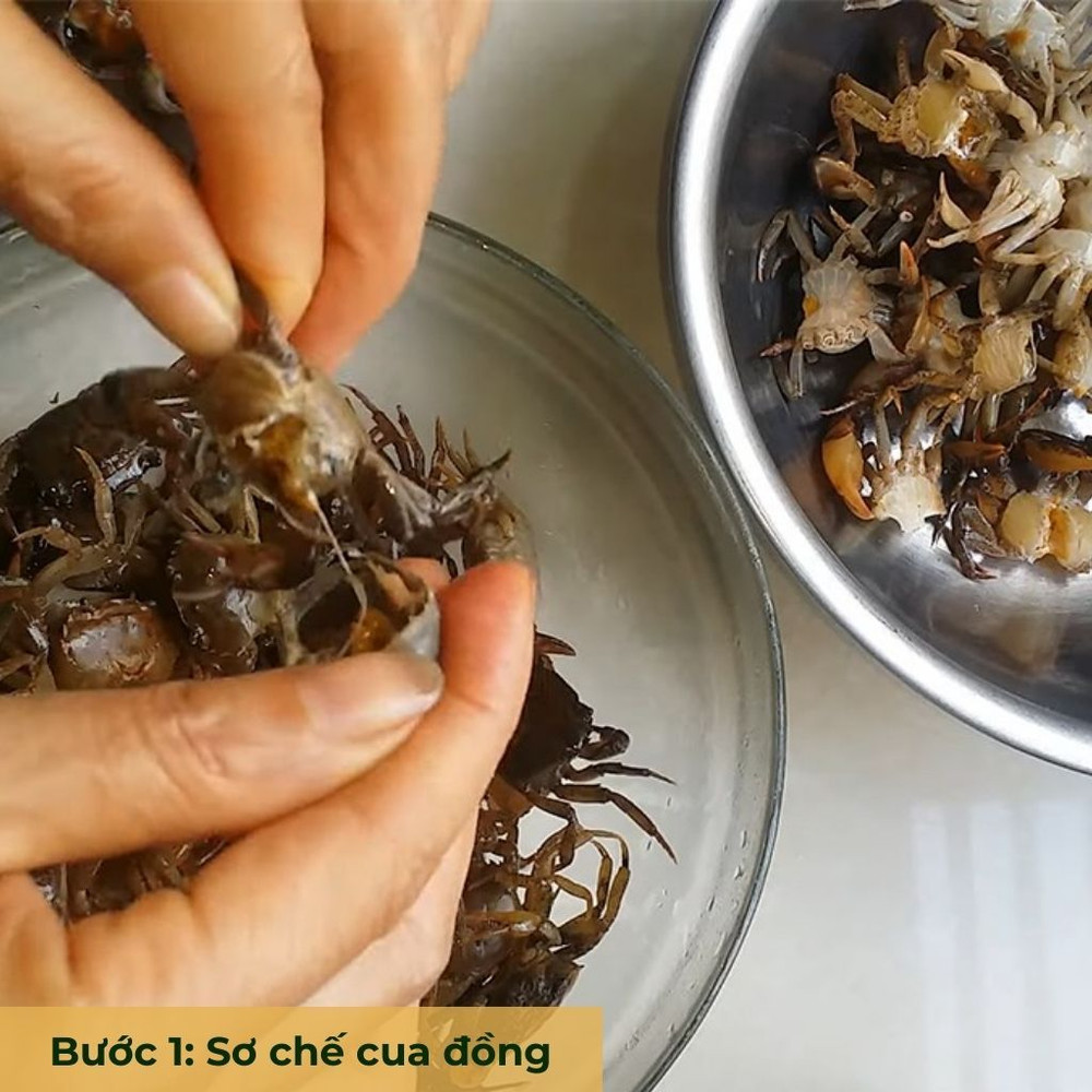 bước 1 lấy gạch cua