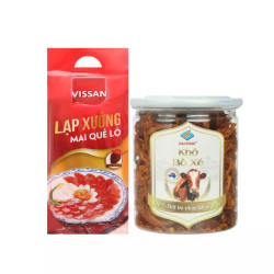 Combo lạp xưởng mai quế lộ 200g và khô bò xé 100g