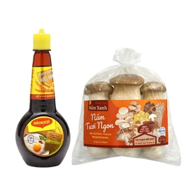 Combo nấm đùi gà kho xì dầu