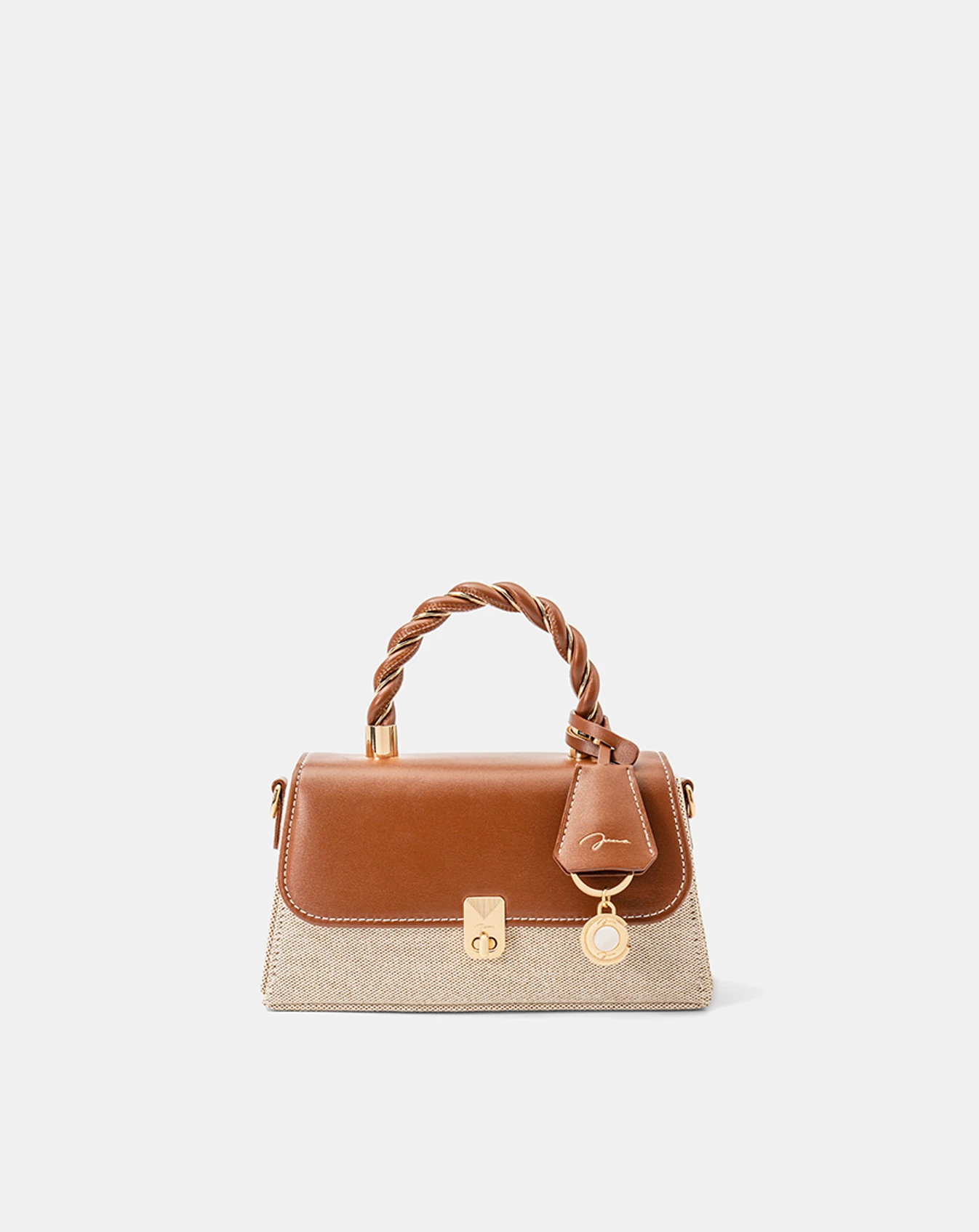 Túi Xách Nhỏ Tay Cầm Xoắn Phối Charm - Image 1