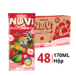 Thùng sữa chua uống dâu có thạch Nuvi hộp 170ml (48 Hộp)