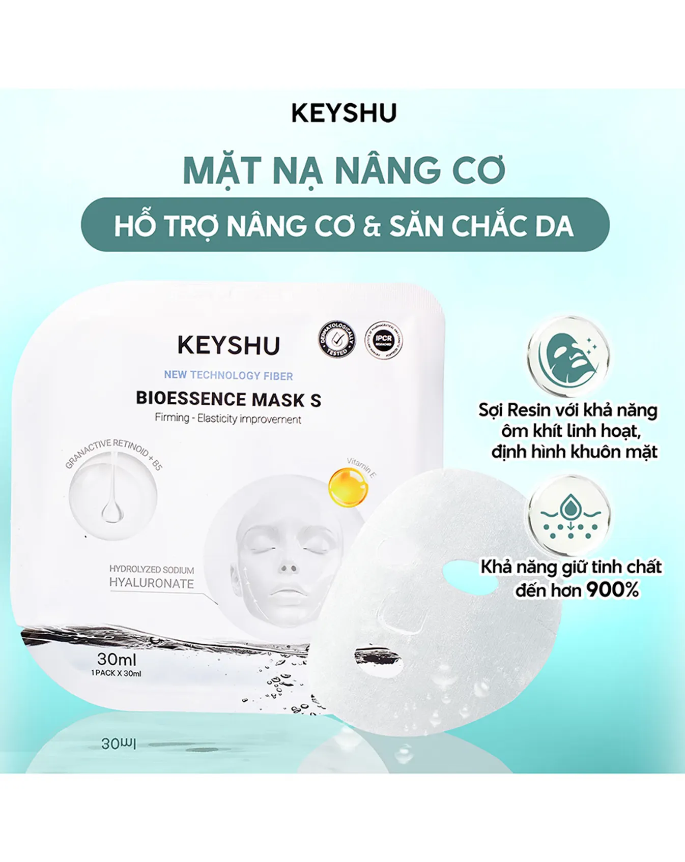 Mặt Nạ Keyshu Hỗ Trợ Nâng Cơ Bioessence Mask S New Technology 30ml - Image 2