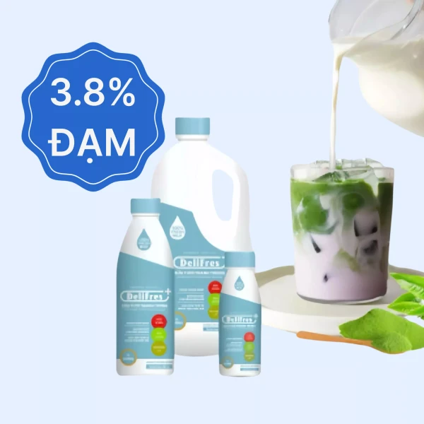 Sữa tươi thanh trùng không đường Delifres chai 1.8l