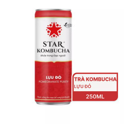 Trà lên men Star Kombucha vị lựu đỏ lon 250ml (1 Lon)