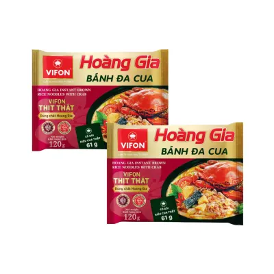 Combo 2 gói bánh đa cua hoàng gia có riêu cua thật Vifon gói 120g