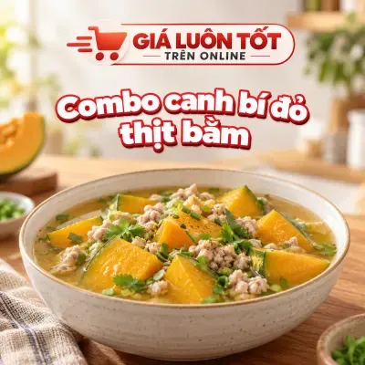 Combo canh bí đỏ thịt bằm
