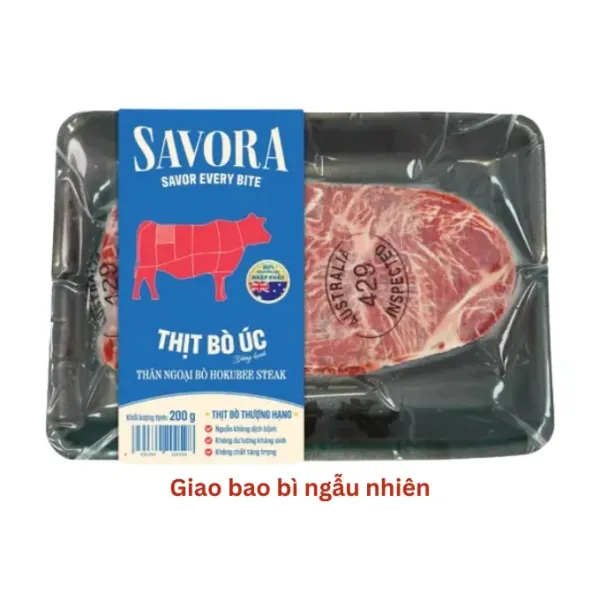 Thăn ngoại bò Hokubee Úc đông lạnh Savora khay 200g