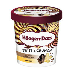 Kem xoăn giòn socola Bỉ và vani Haagen Hazs hộp 420ml (1 Hộp)