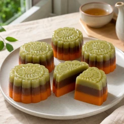 Bánh trung thu rau câu 3 màu lạ miệng cho mâm cỗ Trung thu