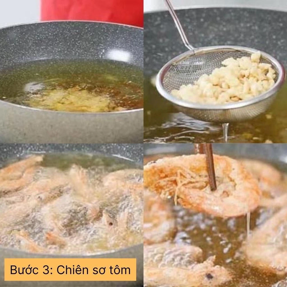 chiên sơ tôm