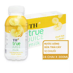 Thùng nước uống sữa trái cây TH True Juice Milk hương chuối 300ml (24 Chai)
