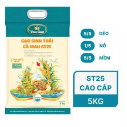 Gạo sinh thái Cà Mau ST25 Vua Gạo túi 5kg