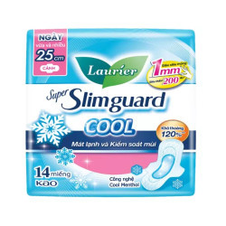 Băng vệ sinh Cool siêu mỏng cánh 1mm 25cm Laurier gói 14 miếng (1 Gói)