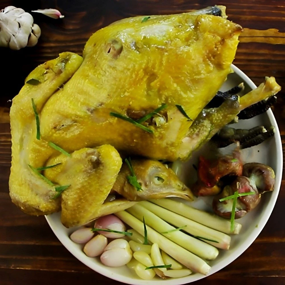 gà hấp muối
