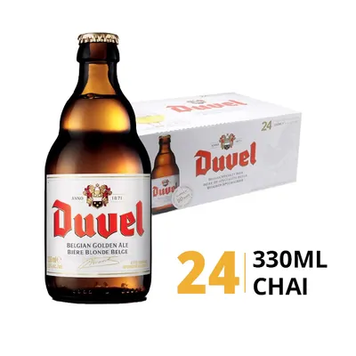 Thùng 24 chai bia Duvel Strong Golden Ale 8.5% 330ml