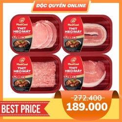Combo thịt heo ăn Tết: ba rọi, thịt đùi, thịt xay, cốt lết