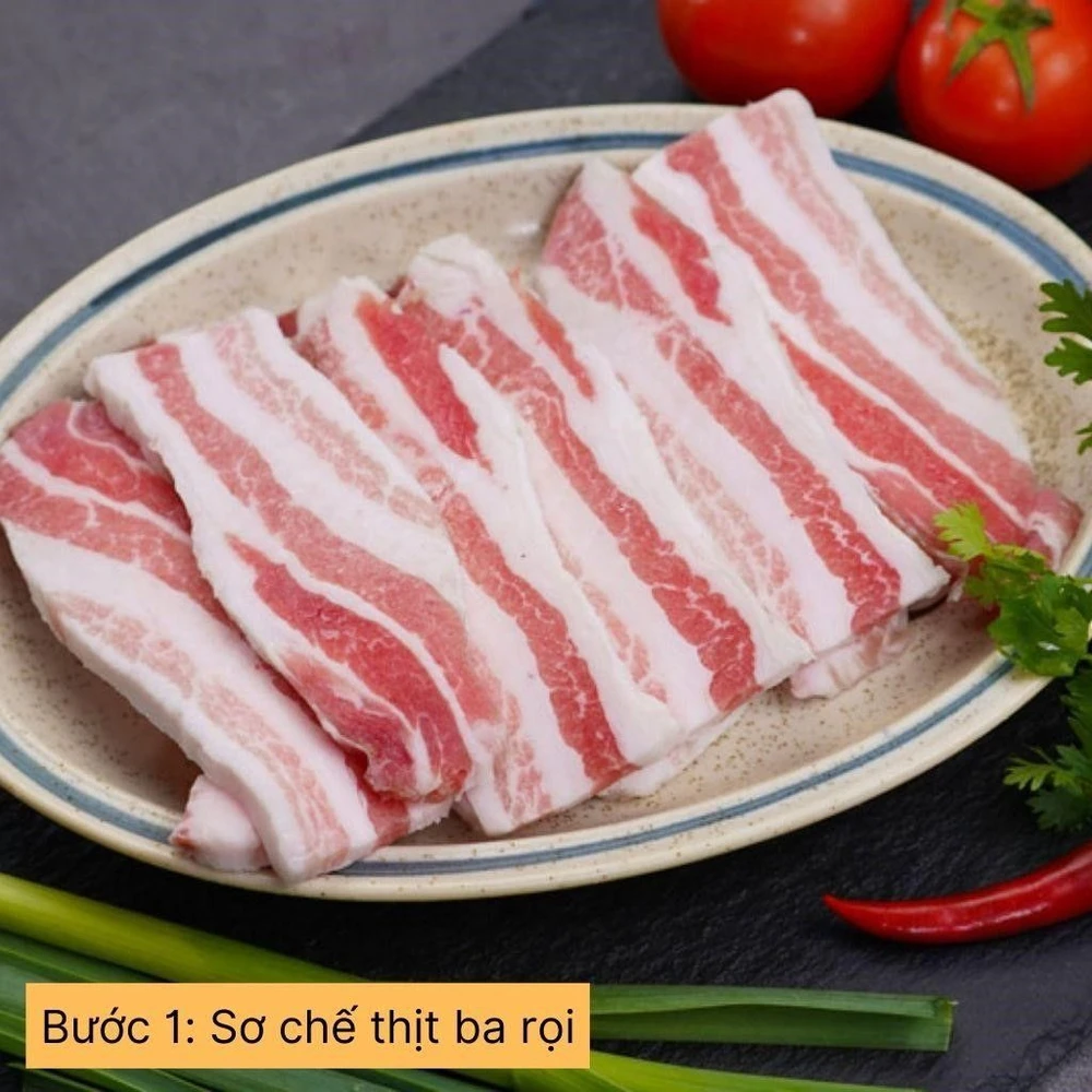 sơ chế thịt ba rọi