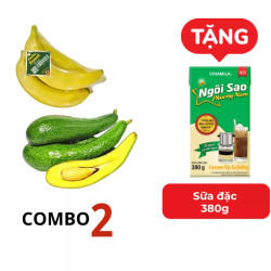 Combo 1KG bơ 034 + 1 pack chuối Pleiku Sweet (1 Combo)