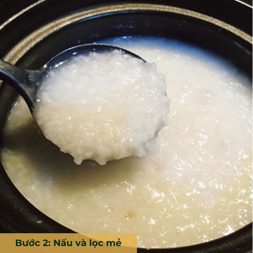 bước 2 nấu và lọc mẻ