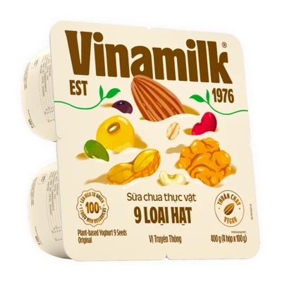 Lốc 4 hộp sữa chua ăn 9 loại hạt Vinamilk 100g