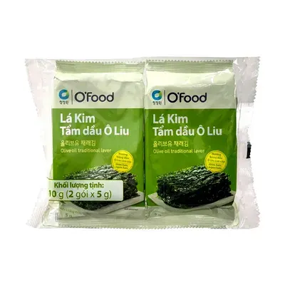 Lốc 2 gói lá kim tẩm dầu ô liu Ofood 5g