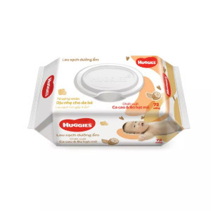 Khăn ướt lau sạch dưỡng ẩm Huggies gói 72 miếng