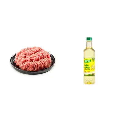 Combo Thịt heo xay 900g + Dầu đậu nành tự nhiên Coba chai 1L