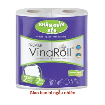 Khăn giấy bếp Vinaroll 2 lớp Premier lốc 2 cuộn