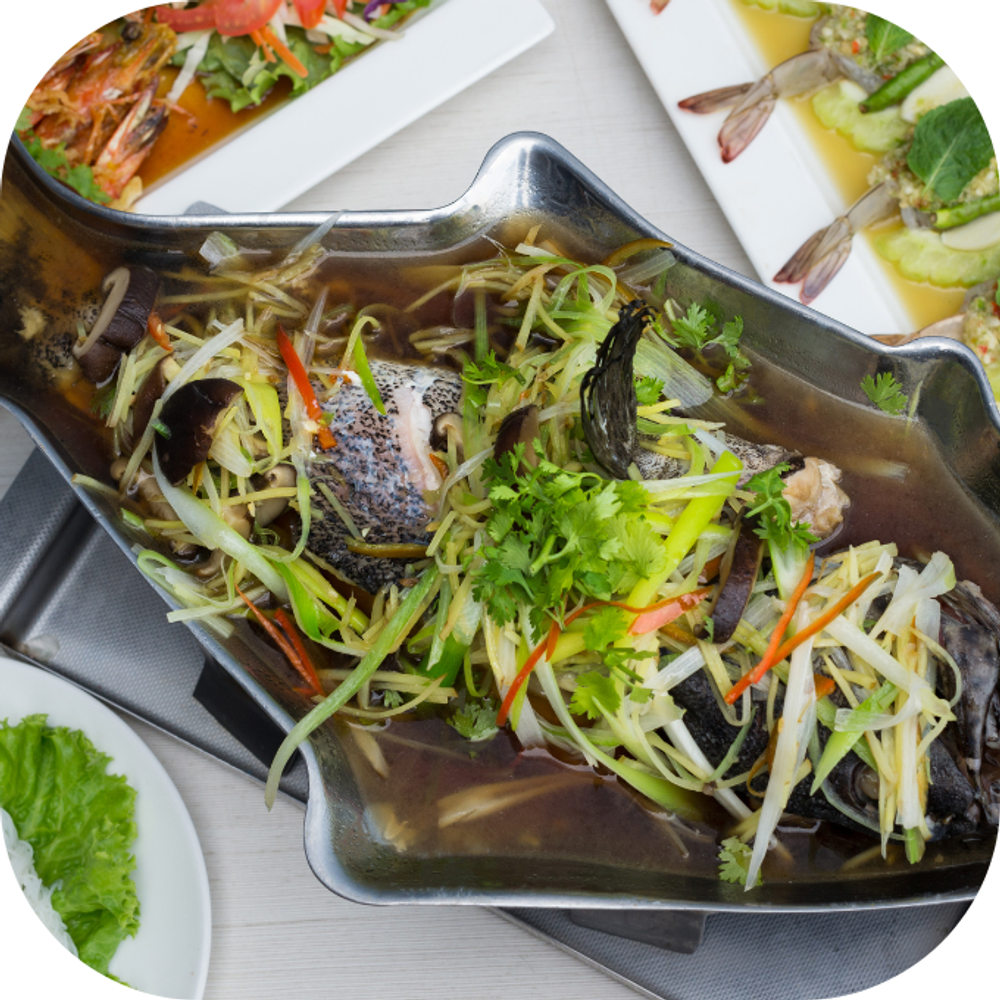 cá hấp bún
