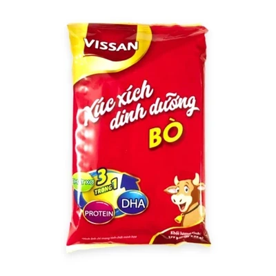 Xúc xích dinh dưỡng bò DHA Vissan gói 5 cây x 35g